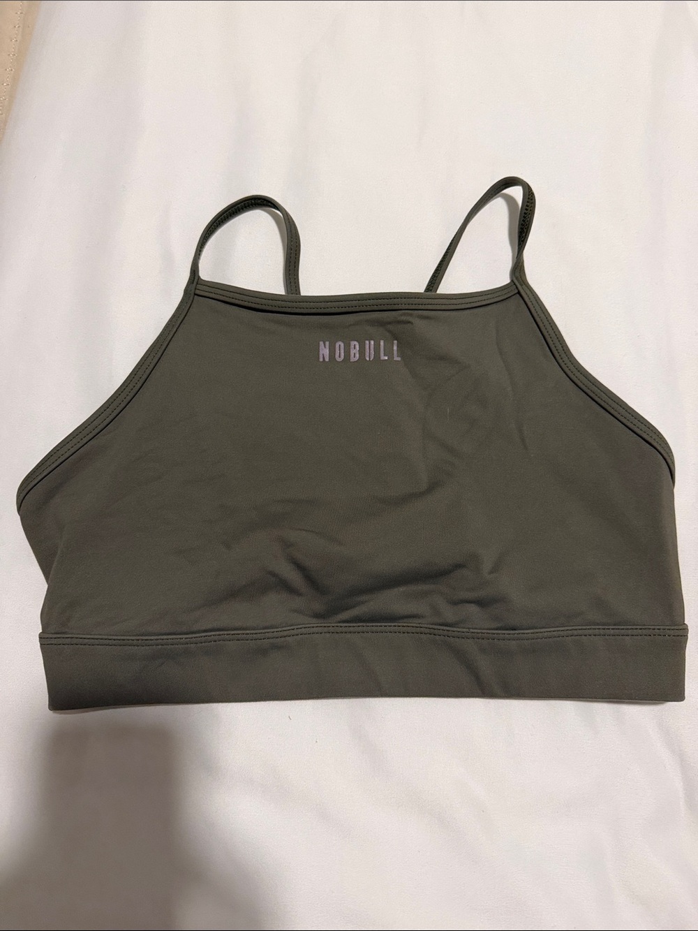 NOBULL Olive Green Slim-Strap Sports Bra